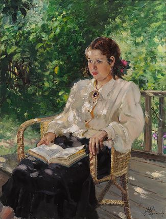 A portrait of Gerasimov's daughter, 1951. Oil on canvas.