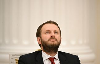 <br>Maxim Oreshkin at a meeting of the State Council Presidium on public transport development at the Kremlin. August 17, 2023.
