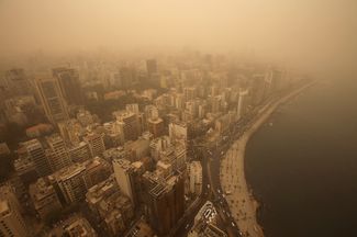 Песчаная буря в Бейруте, 8 сентября 2015 года