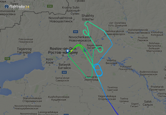 На схеме Flightradar24 видно, как самолет Flydubai кружил над Ростовом-на-Дону