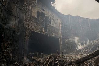 Сгоревший «Крокус Сити Холл» изнутри. 22 марта 2024 года