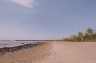 Пляж Обского водохранилища. Где-то между станцией «Береговая» и Центральным пляжем Академгородка