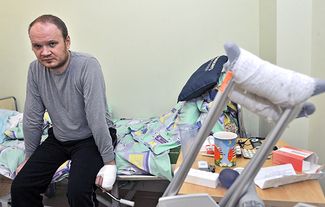 Олег Кашин в больнице после нападения. 28 декабря 2010-го