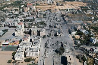 Последствия обстрелов района Аль-Захра. 20 октября 2023 года