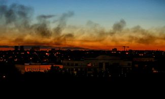 Закат и дым над Донецком