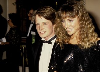 Майкл Джей Фокс и Трэйси Поллан на церемонии «Золотой глобус» в 1986 году