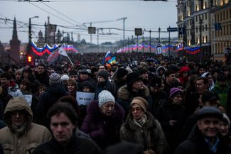 Траурный марш памяти Бориса Немцова. 1 марта 2015 года