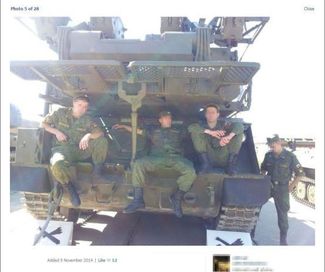 Russian soldiers and their “Buk” missile system. This photo was published in November 2014, but researchers at Bellingcat believe it was taken earlier that summer.