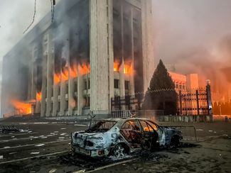 Пожар в городской администрации Алматы. 5 января 2022 года