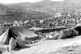 Лагерь арабских беженцев в долине реки Иордан