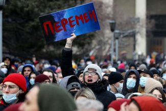 An estimated 2,500 people joined the rally in Novosibirsk