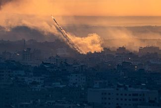 Запуск ракеты по Израилю из Газы