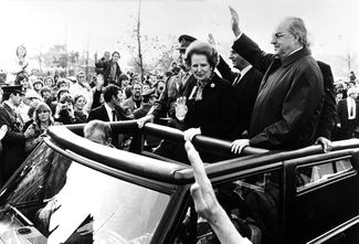 С премьер-министром Великобритании Маргарет Тэтчер в Берлине. Октябрь 1982 года
