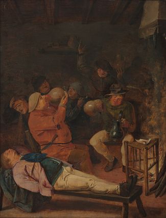 Андриан Браувер. «Пьяный крестьянин в трактире». Около 1624 года