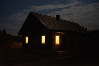 The house of activists in a village near the border with Belarus