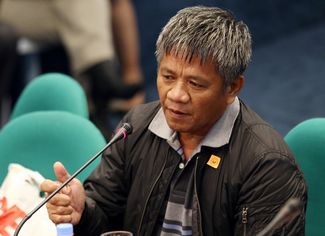 Эдгар Матобато дает показания в сенате Филиппин, 15 сентября 2016 года