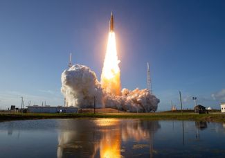 Launch of the Orion spacecraft from the launch site in Florida