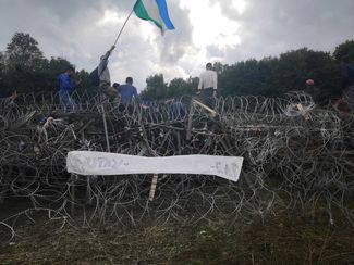 Активисты в лагере защитников Куштау летом 2020 года