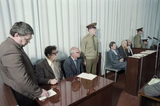 The trial against the managers of the Chernobyl nuclear power plant, July 1, 1987