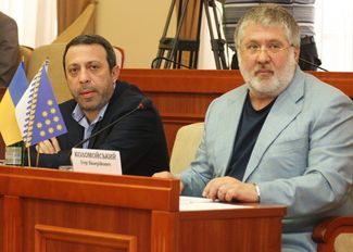 Руководитель Днепропетровской области Игорь Коломойский и глава аппарата губернатора Геннадий Корбан. 17 июня 2014-го