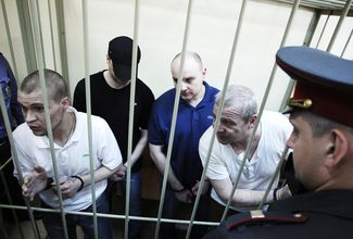 Обвиняемые в похищении Ивана Касперского слушают вердикт суда, 6 марта 2013 года