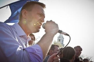 After the failure of the “Snow Revolution” in the winter of 2011-12 and Putin’s 2012 victory, the city of Astrakhan became an unexpected center of opposition when local politican Oleg Shein lost his bid for mayor due to election fraud. Shein started a 30-day hunger strike, which he ended after Navalny led an unplanned 7,000 person march through downtown Astrakhan in support of the local politician. Shein lost his election bid in court, but United Russia was convicted of corruption. April 14, 2012.