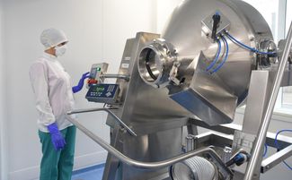 Medication production at Pharmstandard, a production facility in Kursk