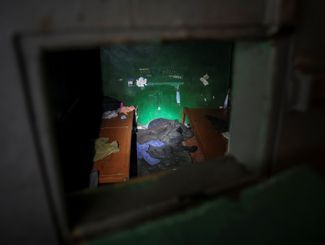A basement in a police station, where Russian soldiers held Balakliya residents captive. September 13, 2022