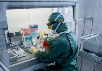 Сотрудник лаборатории арбовирусных инфекций, в которой разработали тесты, позволяющие распознать коронавирус за семь-восемь часов. Омск, 28 января 2020 года