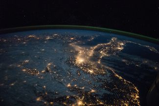 Вид на Испанию с борта МКС, 28 марта 2015 года