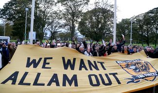 Hull City fans protest We want allam Out