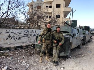 Marat Gabidullin and a fellow mercenary in Syria