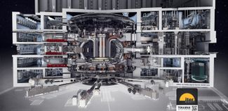 План-схема токамака проекта ITER вместе со вспомогательными системами. Строящаяся во Франции установка должна стать самой крупной магнитной ловушкой для термоядерного синтеза из когда-либо созданных. Однако осуществление этого международного проекта сопровождается многочисленными задержками и трудностями