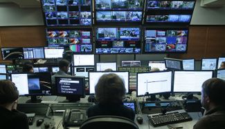 Студия программы «Вечерние новости» на Первом канале в телецентре «Останкино». 31 марта 2015 года