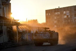 Украинская военная техника на улицах Лимана