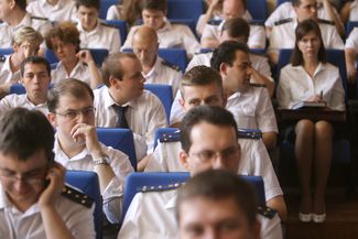 Заседание коллегии СК по Москве, когда комитет еще был частью Генеральной прокуратуры. Москва, июль 2008 года