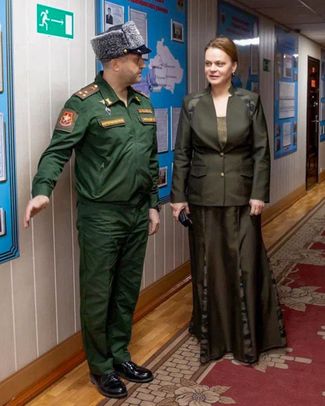 Anna Tsivileva during a working trip to Kemerovo, where she inspected Central Military District troops. March 14, 2025.