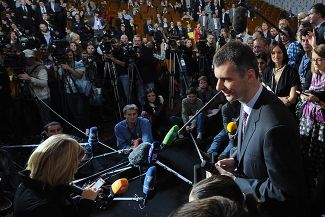 Михаил Прохоров на съезде партии «Правое дело». Москва, сентябрь, 2011 год