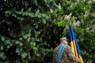 Похороны украинского военного, погибшего в Харьковской области. Киев