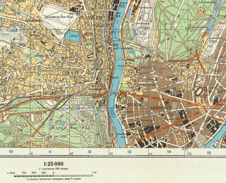 Фрагмент карты Парижа масштабом 1:25000. Издание 1978 года