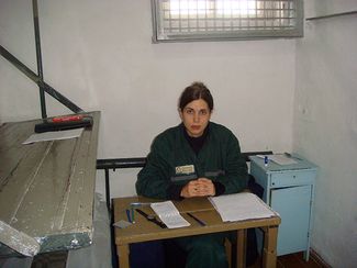 Nadezhda Tolokonnikova in a single confinement cell at her penal colony in the village of Partza. September 25, 2013.