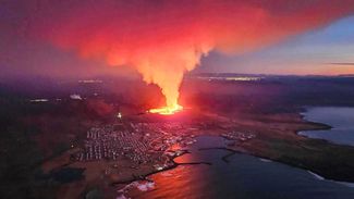 Извержение вулкана вблизи Гриндавика, 14 января 2024 года