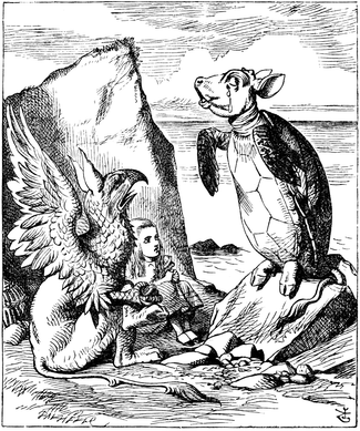 Черепаха Квази. Иллюстрация Джона Тенниела. 1865 год