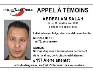 Ориентировка на Салаха Абдесалама, опубликованная полицией Франции