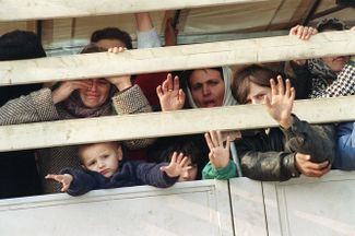 Refugees from Srebrenica. March 1993.