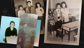 Вверху: Лиана Варданян (на всех снимках справа) с однокурсниками в педагогическом институте до землетрясения. Внизу: бабушка Лианы до и после землетрясения