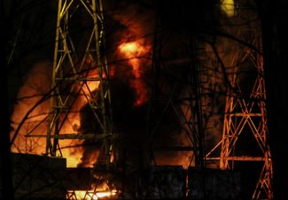 Пожар на объекте критической инфраструктуры в Киеве после атаки дронов