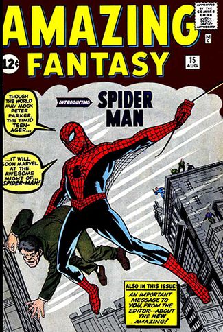 Обложка Amazing Fantasy #15 1962 года — первое появление Человека-паука