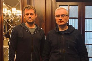 Ukrainian blogger Denis Kazansky (left) and Igor Volobuyev (right)