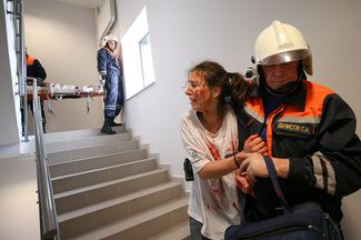 Пожарные учения в отеле «Ривьера» в Казани — в ходе подготовки к футбольному Кубку конфедераций, апрель 2017 года